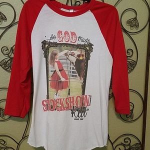 Cowgirl Stock Show Kid Giddy Up Glamour Graphic TShirt Baseball Top Sz XS